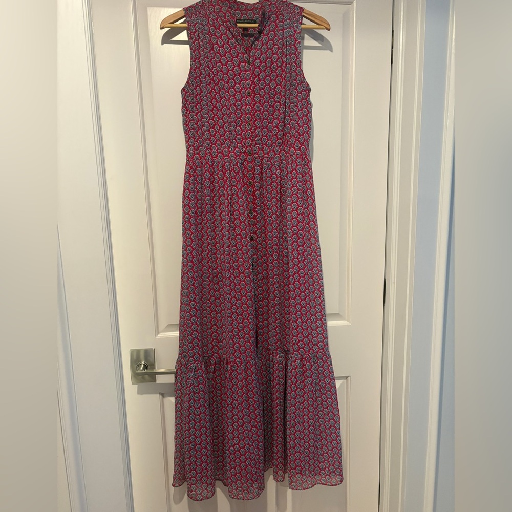 Banana Republic Red and Blue Maxi Dress